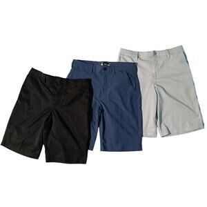 3 Pair of Boys Teens Golf Shorts Hurley & Under Armour Size 14&16 Blk Blue Gray